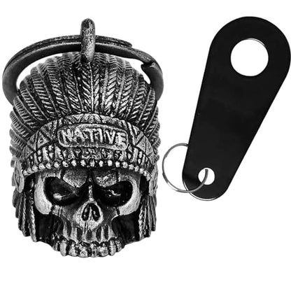 Dream Apparel Motorcycle Bell Guardian Angel Drive Away Gremlin, Biker Bell for Men Women Rider Riding, Good Luck Gift - color: Native W/ Words Sturgis 2022