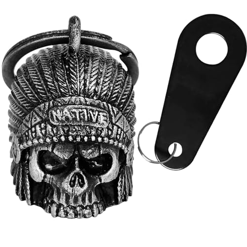 Dream Apparel Motorcycle Bell Guardian Angel Drive Away Gremlin, Biker Bell for Men Women Rider Riding, Good Luck Gift - color: Native W/ Words Sturgis 2022