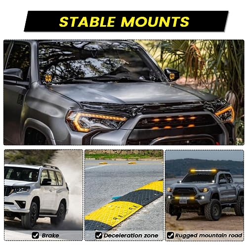 Hood Hinge Ditch Light Mount Brackets Compatible with Toyota Tacoma 2016-2021 3rd Gen Auxiliary Offroad Pod Work Light, Tacoma Hood Mount Lighting Brackets Kit - Black 2PCS - size: For Tacoma 2016-2021