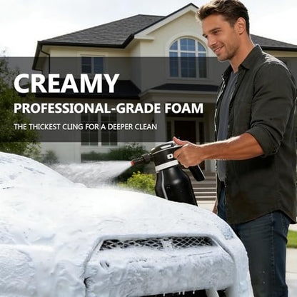Electric Foam Sprayer,2L Portable Rechargeable Cordless Pressurized Spray Foam Cannon, Easy Clean & Acid Resistant for Car Wash Detailing Garden Black (Electric Foam Sprayer 2.0) - size: Electric Foam Sprayer 2.0