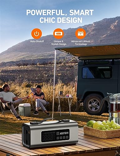 AstroAI 2500A Portable Car Battery Jump Starter with 150PSI Air Compressor 30W Quick Charger, 14800mAh Jump Box (7.5L Gas & 5.0L Diesel) 12V Jump Box with Booster, LED Light, Jumper Cables - color: Grey