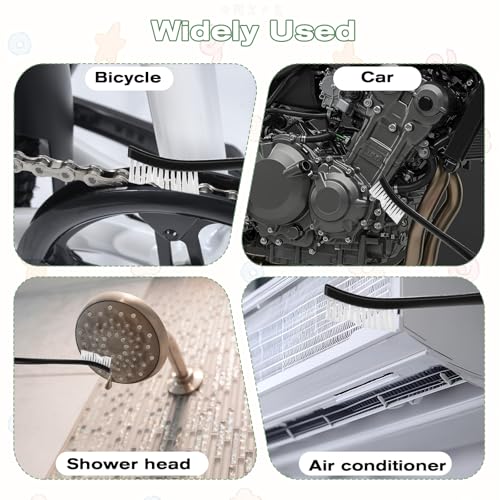 4 Pcs Small Cleaning Brushes, Nylon Bristles Small Detailing Crevice Brush, Mini Stiff Bristles Brushes for Detailed Cleaning of Jewelry, Cars, Kitchen, Spaces - color: Black