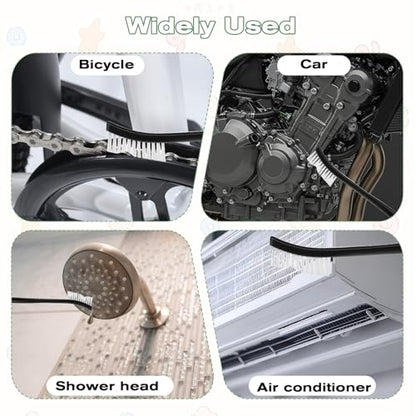 4 Pcs Small Cleaning Brushes, Nylon Bristles Small Detailing Crevice Brush, Mini Stiff Bristles Brushes for Detailed Cleaning of Jewelry, Cars, Kitchen, Spaces - color: Black