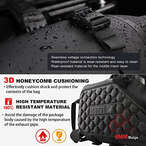 Rhinowalk Motorcycle Saddlebags 18L(9L*2) Waterproof Motorbike Side Bags, Travel Luggage Panniers with Shoulder Strap for Adventure & Sport Motorcycle Racks, 1 Pair - size: 18L