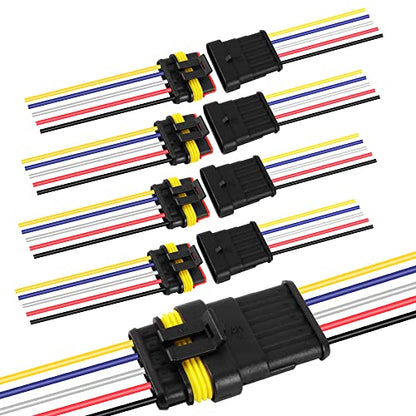 G 5 Pin Way Electrical Wire Connector Male Female Plug Socket Quick Disconnect Waterproof Plug Play for Car Truck Motorcycle Marine Boat - size: 5 PIN
