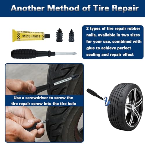 Tire Repair Nail Vacuum Tire Repair Kits Tire Screws Plug Fast Tool Self-Service Suitable for Car Motorcycle Jeep Tire Puncture Repair (50Pcs) - color: 50Pcs