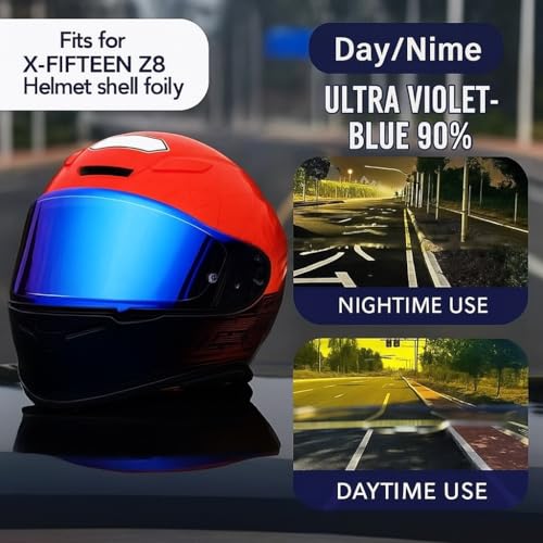 Shoei RF1400 X15 Helmet Visor Replacement Shield, Anti-Fog Sun Shield Accessory Compatible with RF-1400, X15, CWR-2, Z8, X-SPR PRO(Translucent blue) - color: Translucent Blue