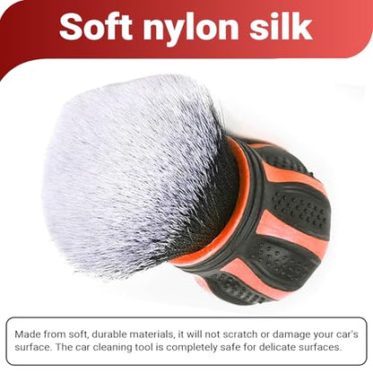 Car Detailing Brush, Automotive Ball-shaped Detail Brush, Ultra Soft Cleaning Brushes with Storage Rack, Universal Auto Interior Cleaning Tool, for Most Cars (Red) - color: Red