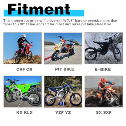 7/8" Dirt Bike Grip Rubber Anti-Slip Universal Motorcycle Grips Handlebar Racing Grip for Motocross Mini Bike Surron Light Bee x Grips KLX110 YZ450F XR50 CRF80 Motocross Grips - color: Gray