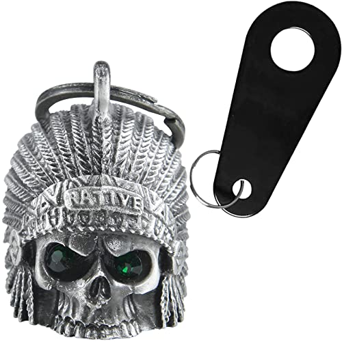 Dream Apparel Motorcycle Bell Guardian Angel Drive Away Gremlin, Biker Bell for Men Women Rider Riding, Good Luck Gift - color: Native W/ Green Eyes