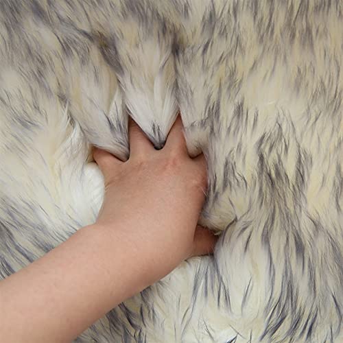 Real Genuine Sheepskin Rug Natural Fur Rug Sheep Skin Rugs Grey Full Sheepskin Rugs Authentic Sheep Skin Throw Lambskin Seat Covers for Chairs Wool Seat Pad Cushion (2.3X3.28 ft) - color: Blue-tipped