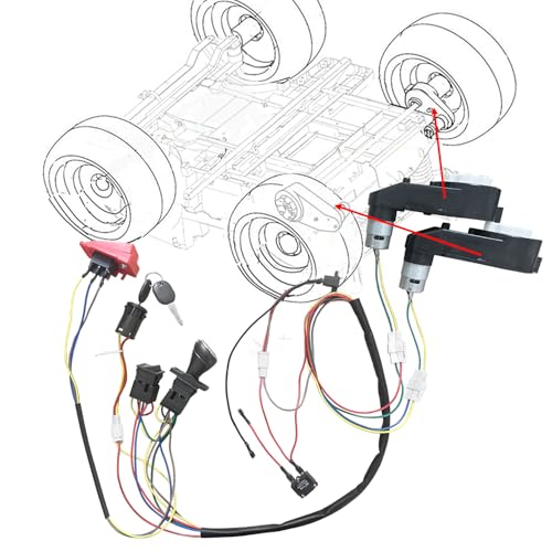 24V Motor Gearbox Wires Harness Conversion Kit for Power Wheels Trax Upgrade,Wire Harness Switch Motor Gearbox Set for Self-Made Kids Electric Ride on Toys Car Replacement Parts,18V,High Speed.Fast - size: 24V