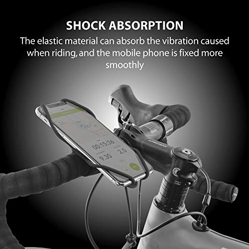 Bone Bike Tie 3, Bike Cell Phone Mount for Handlebar, Scratch-Free Silicone Holder with Anti-Slip Design, Universal Cycling Phone Holder Compatible with Most Smartphones (Black - Handlebar) - color: Bike Tie 3 - Black