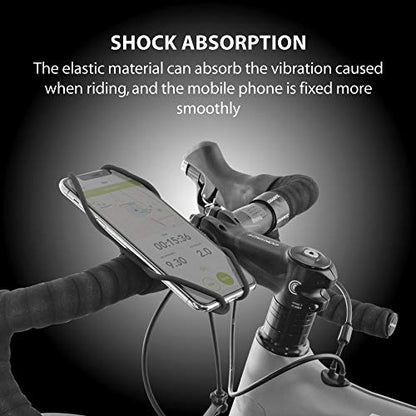 Bone Bike Tie 3, Bike Cell Phone Mount for Handlebar, Scratch-Free Silicone Holder with Anti-Slip Design, Universal Cycling Phone Holder Compatible with Most Smartphones (Black - Handlebar) - color: Bike Tie 3 - Black
