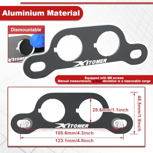 xitomer Motorcycle Auxiliary Dash Shelves Universal Motorcycle Dash Panel for M8 Handlebar Clamp Screws 108.6mm-123.1mm Handlebar Clamp Acrews Distance