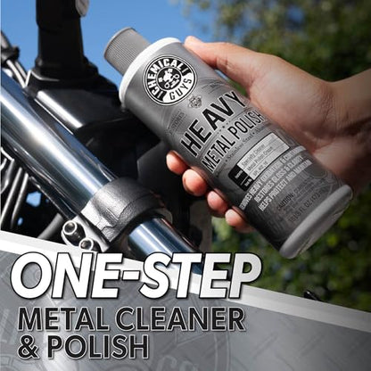 Chemical Guys Heavy Metal Polish Restorer and Protectant - Cleans, Restores & Protects, Aluminum, Stainless Steel, Chrome Polish & More, Safe for Cars, Trucks, Motorcycles, RVs, and Boats - 16 oz - style: Heavy Metal Polish
