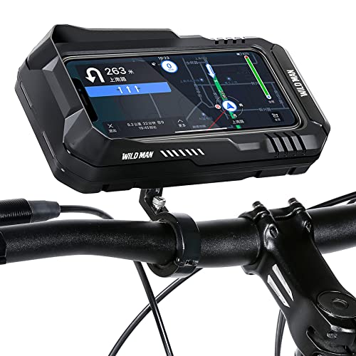 WILD MAN 0.6L 360° Rotation Quick Release Bike Phone Holder Type Bike Handlebar Bag with Touch Screen for Motorcycle Road Bike MTB Mountain Bicycle Cycling(Black,FK2)