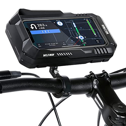 WILD MAN 0.6L 360° Rotation Quick Release Bike Phone Holder Type Bike Handlebar Bag with Touch Screen for Motorcycle Road Bike MTB Mountain Bicycle Cycling(Black,FK2)