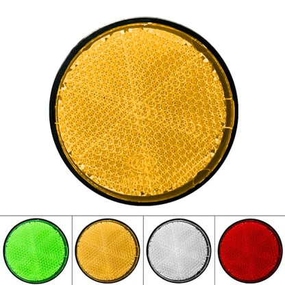 2Pcs Motorcycle Reflectors 2.2" Round Reflective Warning Reflection for Scooter ATV Boats Trucks with Nuts Yellow - color: Yellow