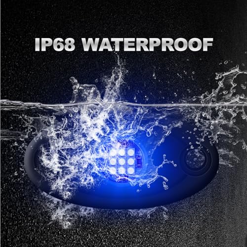 4Pods Rock Lights Blue Neon Underglow led Lamp for Car Trucks ATV UTV SUV Boat Underbody Glow Trail Rig Motorcycle Lights - color: Blue