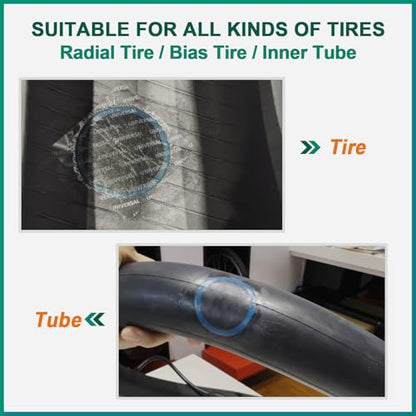 PAX 30 Pcs 32mm Round Universal Tire Patch Kit for Inner Tubes, with 60ml Green Rubber Cement, Tube Patch Kit for Bike, Motorcycle & Inflatable Tires (Not Plug, Not Sealant)