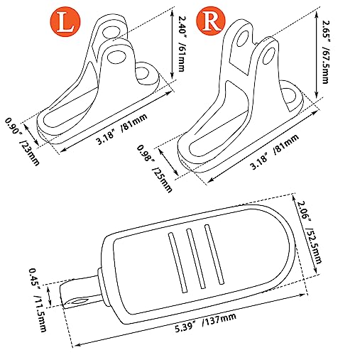 FOVPLUE Passenger Mini Footboard, Passenger Footpegs w/Mount Kit for Harley Touring 1993-2025 CVO Electra Glide Road Glide Road King Street Glide Ultra Classic Ultra Limited Revival FLH,Gloss Black#1 - color: Gloss Black Passenger Footpegs