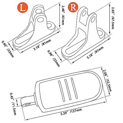 FOVPLUE Passenger Mini Footboard, Passenger Footpegs w/Mount Kit for Harley Touring 1993-2025 CVO Electra Glide Road Glide Road King Street Glide Ultra Classic Ultra Limited Revival FLH,Gloss Black#1 - color: Gloss Black Passenger Footpegs