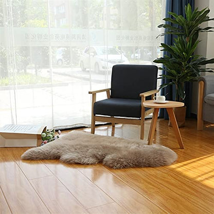 Real Genuine Sheepskin Rug Natural Fur Rug Sheep Skin Rugs Full Sheepskin Rugs Authentic Sheep Skin Throw Lambskin Seat Covers for Chairs Wool Seat Pad Cushion (2.3X3.28 ft) - color: 4