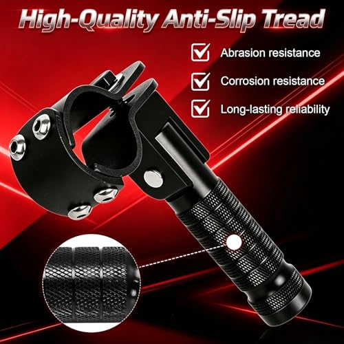 M8 Foldable Motorcycle Foot Pegs Foldable Motorbike Bicycle Footrest Rest Pedal, Universal Aluminum 90 Degree Folding Rearsets For Electric Car Motorbike Mini Bike Dirt Pit (Black)
