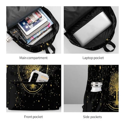 Tree Sun and Moon Phase Backpack Bookbag Laptop Backpacks Multipurpose Daypack for Boys Girls School Men Women Travel Hiking - color: Tree Moon Phase