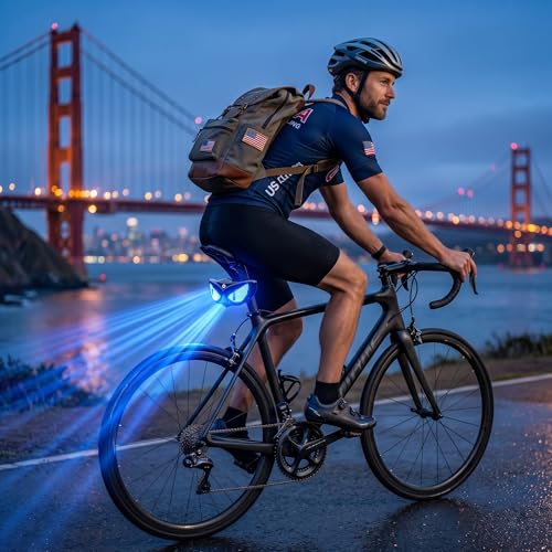 Programmable Bike Tail Light with Automatic Brake Sensing, Flashing Warning & Smart App Control, Waterproof Rechargeable LED Lights for Bicycle and Motorcycle Helmet