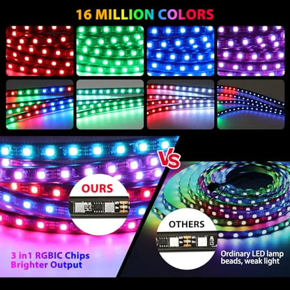 4PCS Golf Cart Underglow LED Light Strip Kit,12-80V,IP65 Waterproof Neon Accent Lighting Kits, Golf Cart Canopy Lights,Glow Neon Underbody Lighting with APP and Remote Control