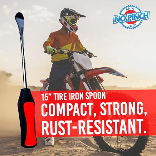 BAJA NO PINCH 15 inch Steel Tire Spoon | Lever Iron Tool Kit | Professional Tire Changing Tool for Enduro Motocross | Motorcycle | Dirt Bike | Easy-to-Use Tire Repair Tool | Dirt Bike Tire Spoons - size: 15 Inch Tire Spoon