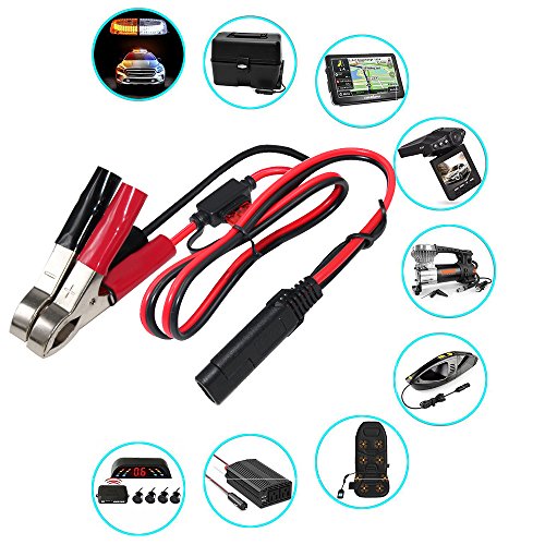 (3PACK)1.5FT 12V Battery Alligator Clip to SAE 2Pin Quick Disconnect Cable SAE to Battery Clamp Cable 7.5A Fuse - size: 3 PACK