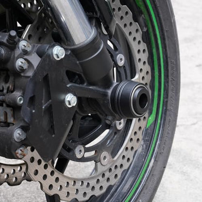Compatible with ZX-6 ZX6R 2010-2024 2025 2026 Motorcycle Front Wheel Axle Crash Protector Pad Rear Swingarm Spools Slider Stand Accessories (Grey) - color: Grey