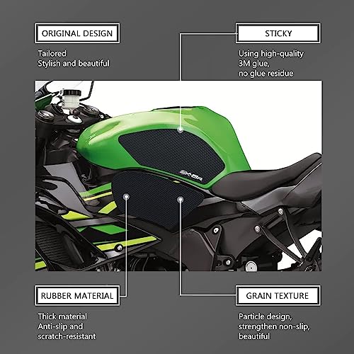For Kawasaki Ninja ZX-6R / ZX-636 ZX6R ZX636 2009-2024 2025 2026 Motorcycle Accessories Side Fuel Tank pad Tank Pads Protector Stickers Decal Gas Knee Grip Traction Pad Tankpad