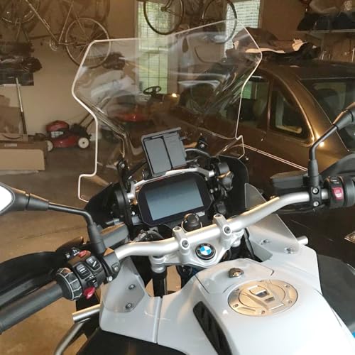 Motorcycle Tall Windscreen Windshield Screen Shield Wind Deflector Compatible with B.M.W R1200GS LC R 1200GS ADV 2014-2018 R1250GS R 1250GS Adventure 2018-2023 (Clear) - color: Clear