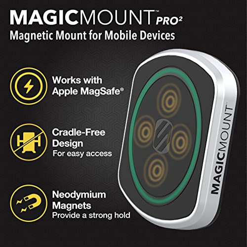 Scosche MP2CUPM-SP MagicMount Pro2 Cup Holder Magnetic Cell Phone Holder Car Mount Kit Compatible with MagSafe, iPhones, Galaxy, Pixel & All Smartphones - style: Cup Holder