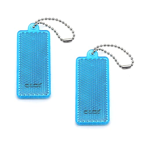 Safety Reflectors - Stylish Reflective Gear for Jackets, Bags, Purses, Backpacks, Strollers and Wheelchairs Rectangle - color: Blue-2-Pack