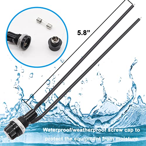 Tnisesm 5 Pcs Panel Mounted 5x20mm Screw Cap Fuse Holder with Pre-Soldered Wires AC 250V 10A/AC 125V 15A with 10 Pcs Glass Tube Fuse(10A+15A) - color: 5PCS