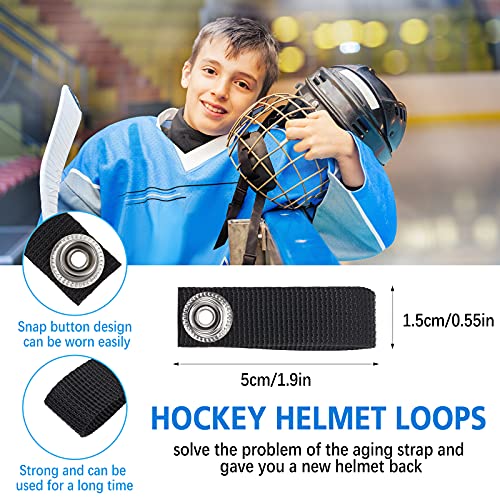 Shappy Hockey Helmet Chin Strap Detachable Helmet Loops Hockey Sports Chin Strap Replacement with Single Snap Accessory, Black