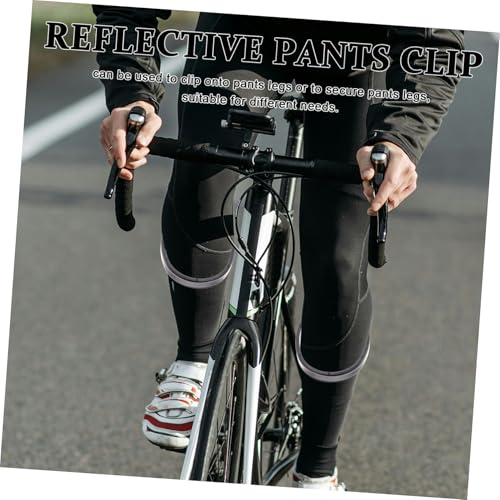 Mipcase 2pcs Cycling Pants Clips Reflective Bands for Cyclists Running Gear Belt Lightweight Comfortable Ankle Wrap Clip