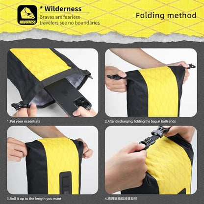 Rhinowalk Bike Fork Bag 6.5L Waterproof Bicycle Storage Bag with Roll-Top Closure, Versatile Mounting for Front Forks with or without Mounting Holes Cycling Gear for Road, Gravel, MTB (Black)
