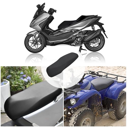 Motorcycle Seat Cover Elastic Leather Replaced Skin Universal DIY Seat Protector with 100pcs Thumb Tack Black (39.4’’ x 27.6 ’’)