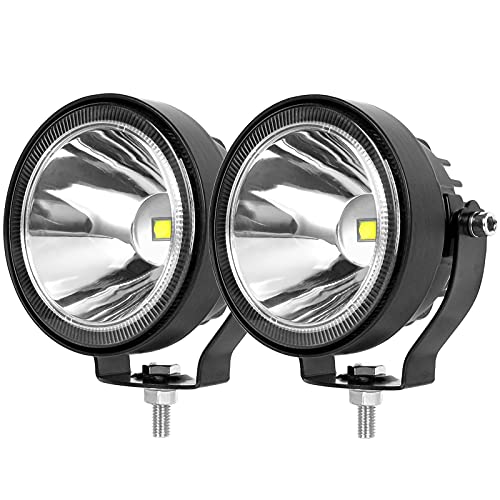 4 Inch Round Led Pod Lights, 60W Led Off Road Driving Fog Lights, Spot Auxiliary Bumper Light Bar Fit For 12V 24V Car Trucks Pickup ATV Boat Motorcycle (Pack of 2) - color: 2pcs 4 inch White