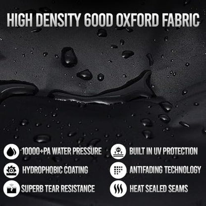 Heavy-Duty 600D, 1-2 Bikes Bike Cover Transport on Rack - Accident Proof Reflective Design Bike-Covers for 2 Bikes on Rear Bike Rack Ultra Waterproof Ebike Cover - size: 82x38x47 inches (Transport)