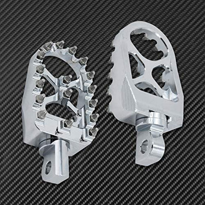 Motorcycle Foot Pegs MX Offroad Footpegs CNC 360° Roating Fit For Harley Sportster Iron 883 Softail Street Glide Dyna Fatboy Chrome - color: Chrome with Cone Spikes