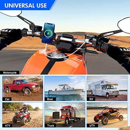 Nilight Waterproof Motorcycle USB 3.1Amp Quick SAE to USB Charger Adapter O Ring Terminal Cable Harness with Inline 5Amp Fuse Handlebar for Mobile Devices GPS - color: SAE TO USB Adapter