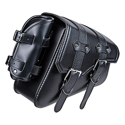 CORP Motorcycle Solo Saddle Bag and Pannier Storage Compatible with Harley Sportster XL883 XL1200 Right Side, Black - size: Right Side with Side Storage