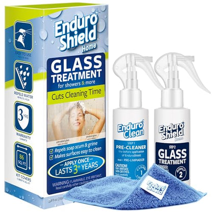 EnduroShield Glass Treatment Kit - Advanced Protection for Glass Surfaces - Repels Soap Scum, Grime & Dirt Without Harsh Chemicals - 4.2 fl oz - size: 4.2 Fl Oz (Pack of 1)